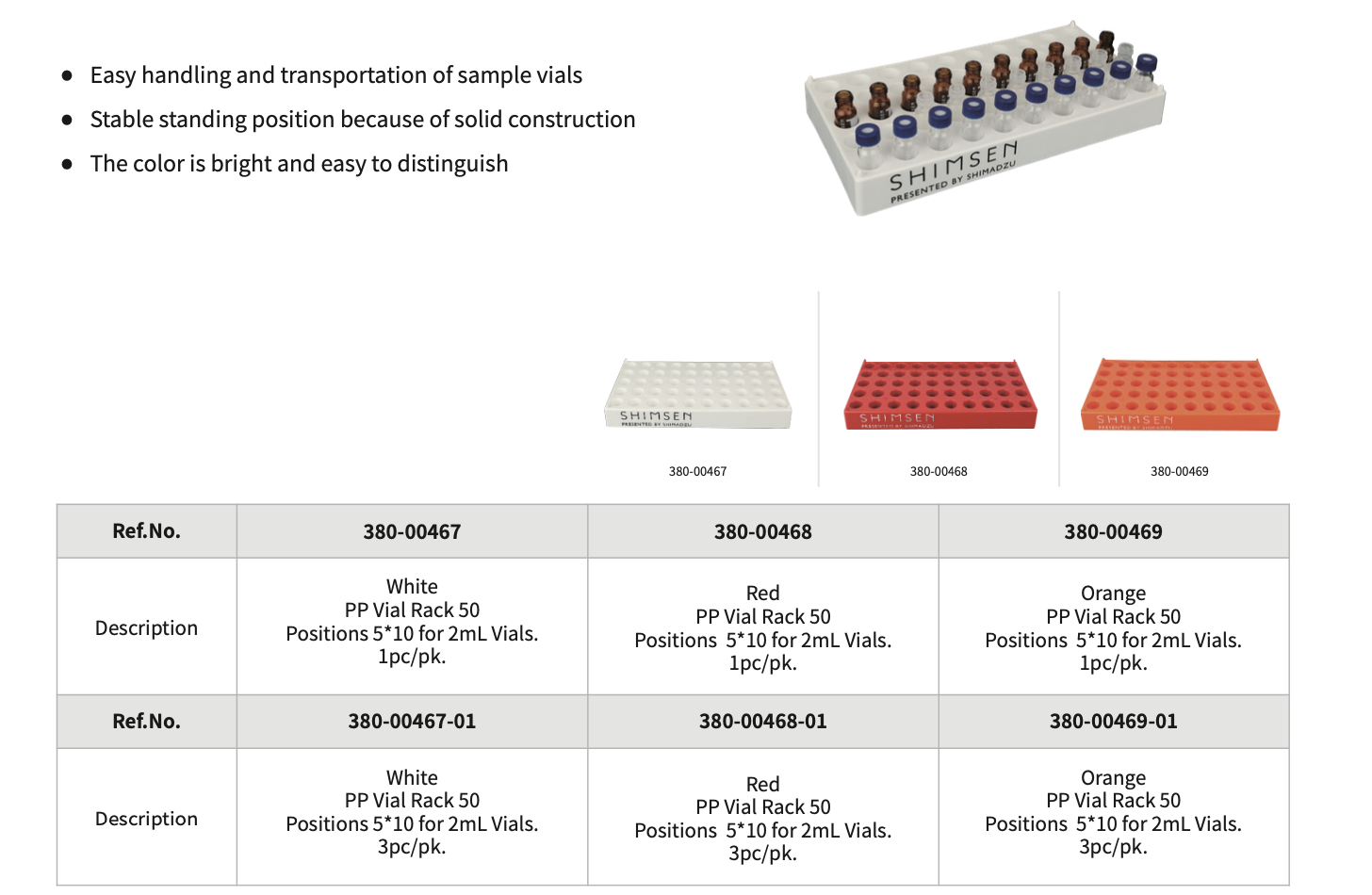 SHIMSEN Vial Rack